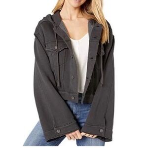 Free People dreamer Hooded Crop Jacket